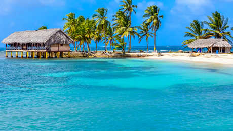 plage de l'île des Caraïbes de San Blas, Kuna Yala, Panama