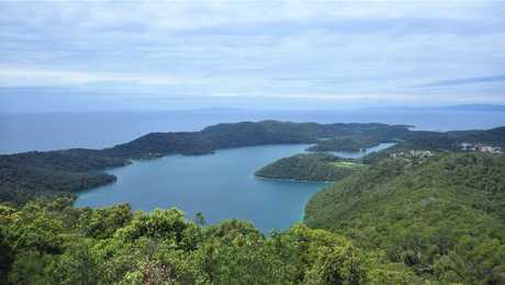 Vue panoramique sur le Parc national de Mljet depuis sommet Montokuk,Mljet, Croatie