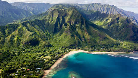 Vue sur l'île de Kauai à Hawaï