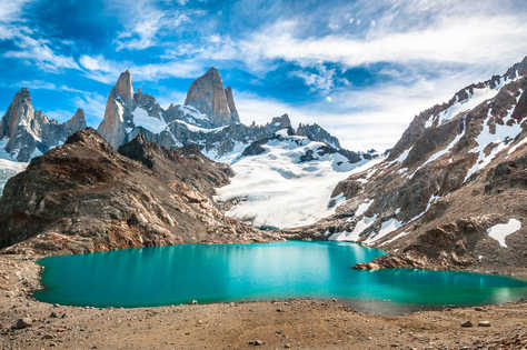 La Laguna de los Tres , son glacier et le Fitz Roy au Chili