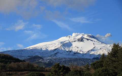 Neige sur l'Etna en Sicile