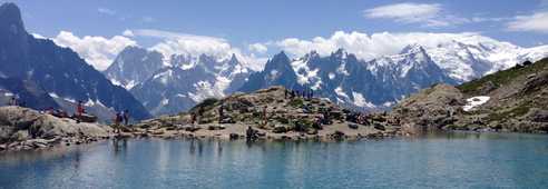 Lac blanc face au Mont Blanc à Chamonix