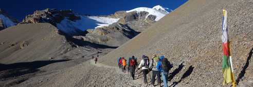 Le col du Thorong La, dans les Annapurnas