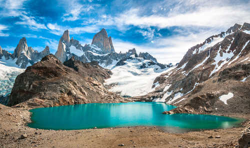 La Laguna de los Tres , son glacier et le Fitz Roy au Chili