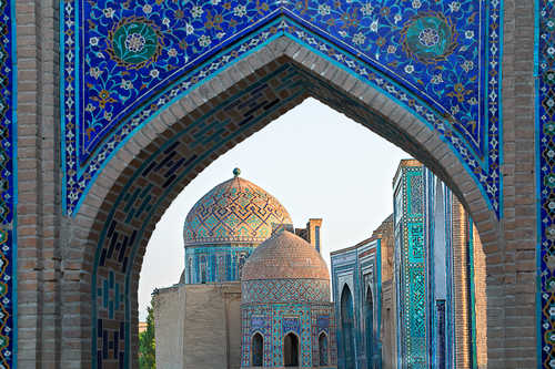 Nécropole historique de Shakhi Zinda à Samarkand, Ouzbékistan