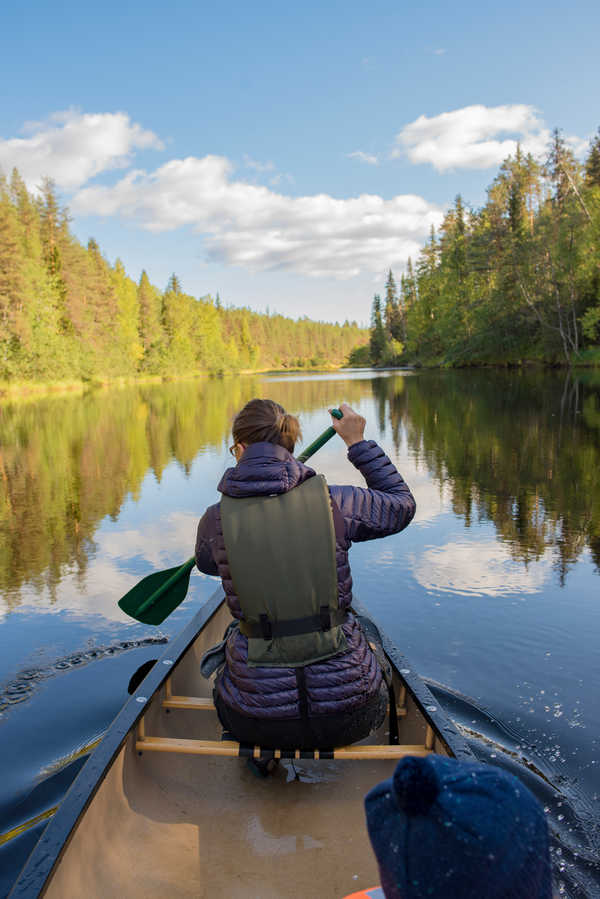 Canoe en Finlande en été