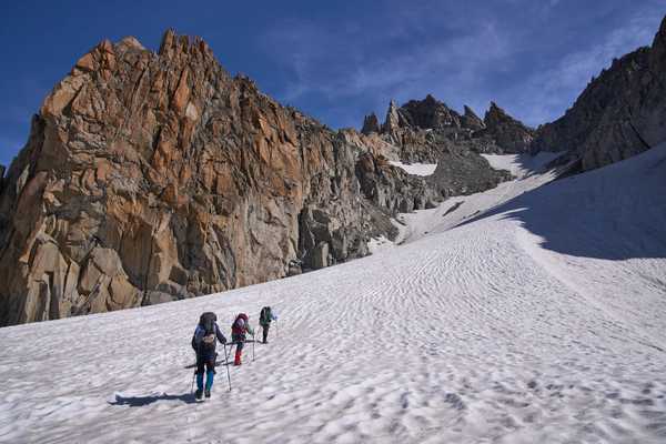 Groupe d'alpinistes haute Route des Glaciers Chamonix - Zermatt