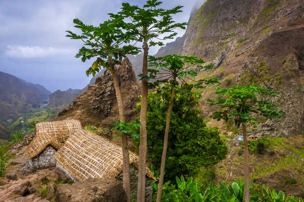 Habitations traditionnelles dans la vallée de Paul sur l'île de Santo Antao au Cap Vert