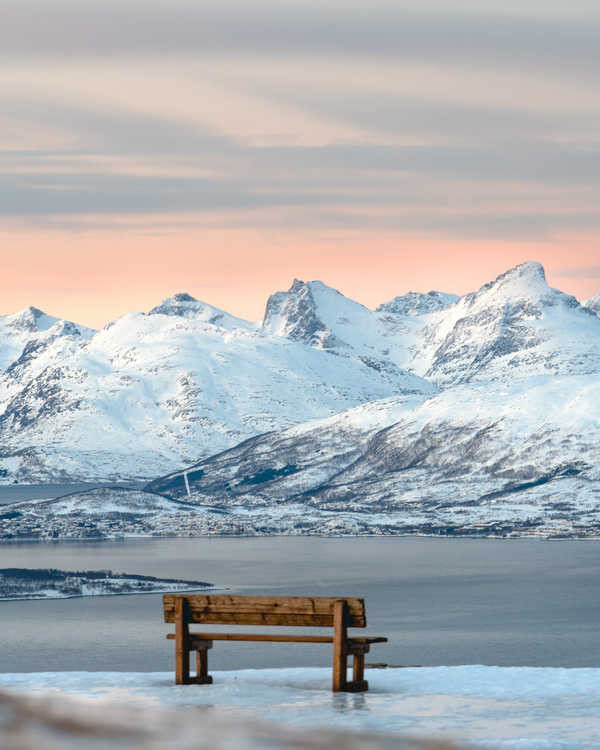 Vue sur les montagnes de Tromsø Norvège
