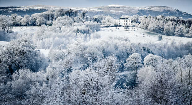 Barnetts Demesne (parc public), Belfast, recouvert de neige