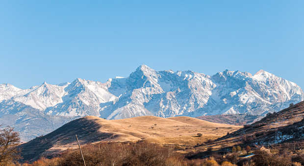 Paysage de montagne au Kazakhstan en automne