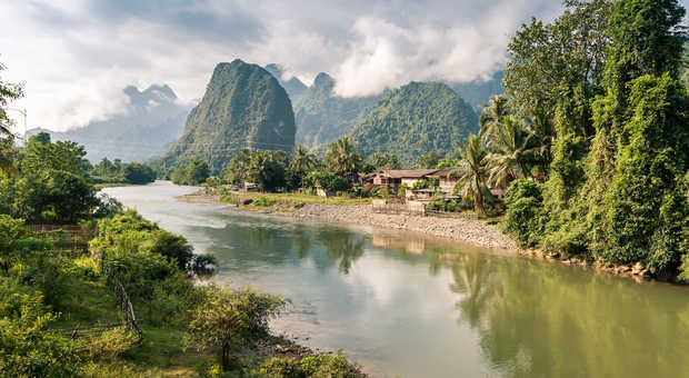 rivière Nam Song  à Vang Vieng, Laos