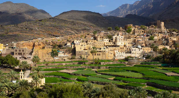 Vue sur le village de Bilad Sayt à Oman