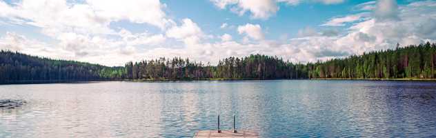 Au bord d'un lac en Finlande l'été