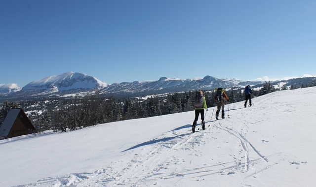 En ski dans le Vercors l'hiver