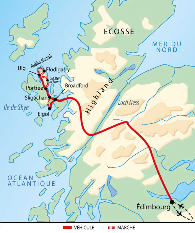 Carte d'Ecosse : Itinérance sur l'île de Skye