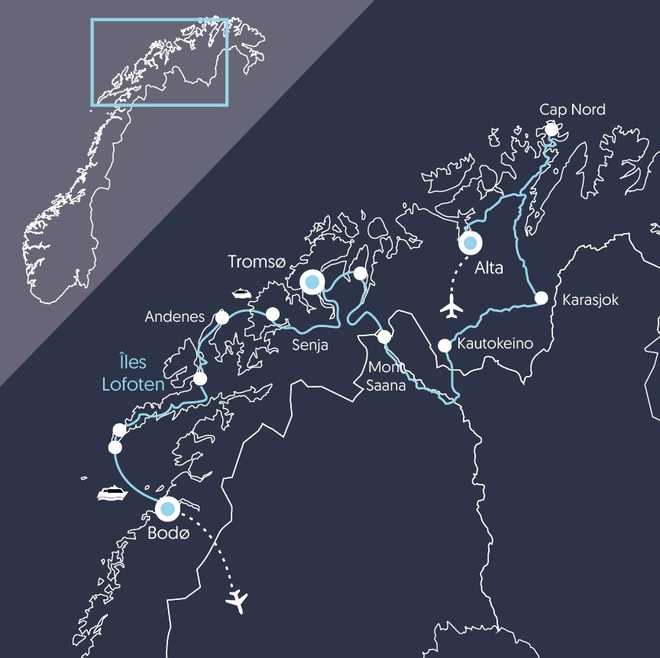 Carte ENOL Norvège © 66 Nord Carte ENOL Norvège