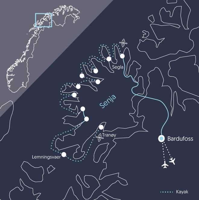 Carte ENORKEXP Norvège © 66 Nord Carte ENORKEXP Norvège