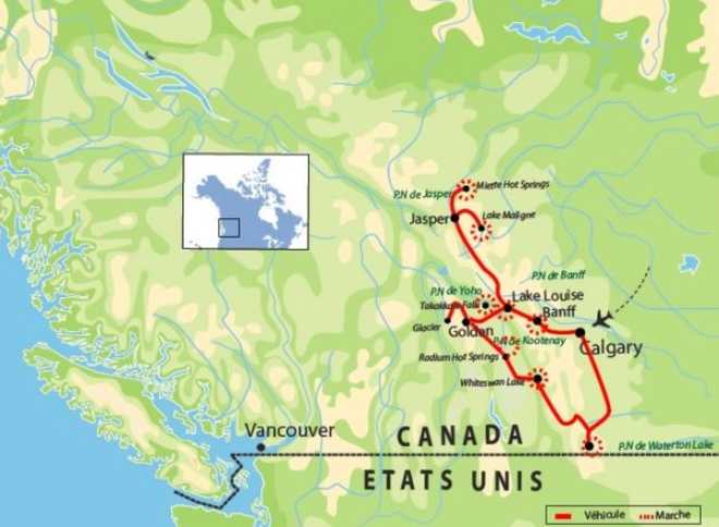 Carte voyage Canada