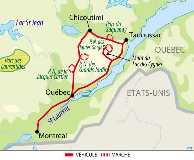 Carte voyage Canada Individuel