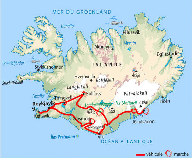 Carte Voyage Islande - © 66 Nord Carte Voyage Islande