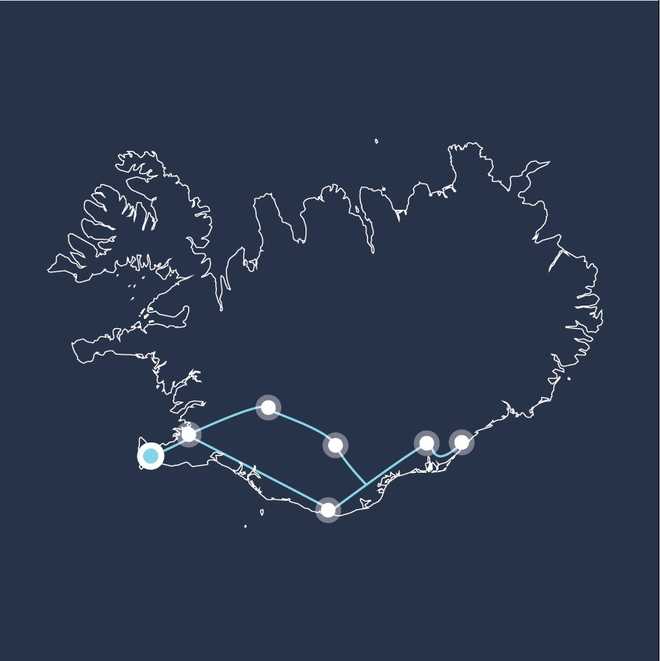 Carte voyage Islande - © 66 Nord Carte voyage Islande
