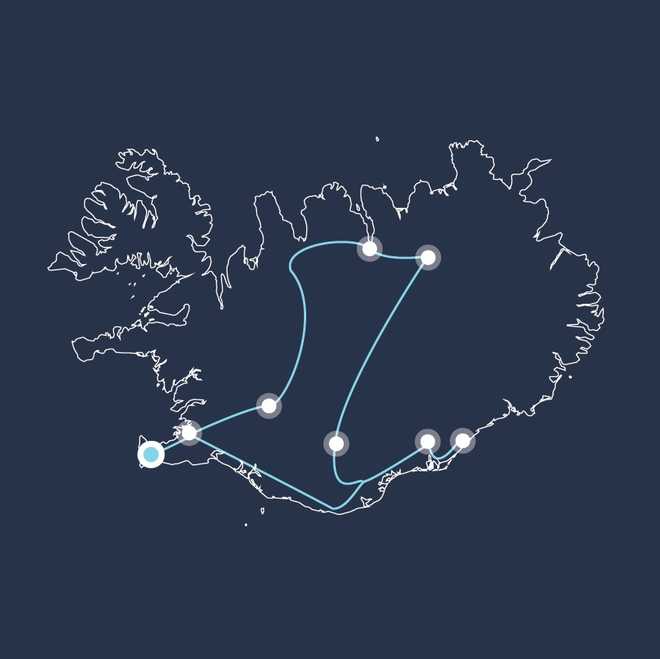 Carte voyage Islande - © 66 Nord Carte voyage Islande