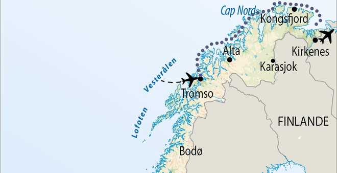 Carte Voyage Norvège - © 66 Nord Carte Voyage Norvège