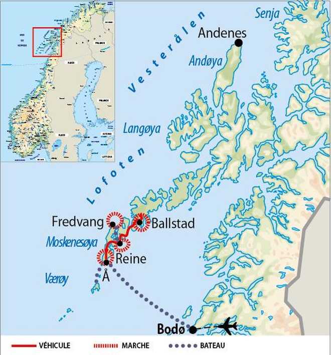 Carte Voyage Norvège - © 66 Nord Carte Voyage Norvège