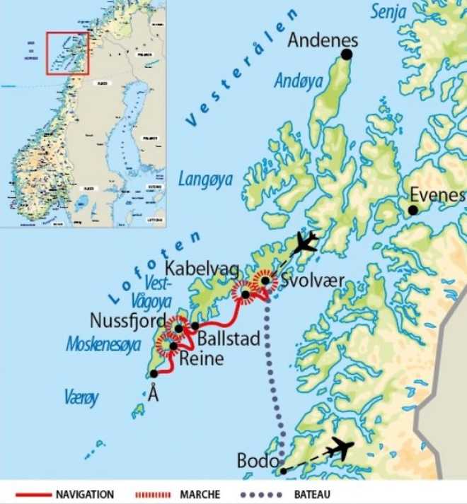 Carte Voyage Norvège © 66 Nord Carte Voyage Norvège