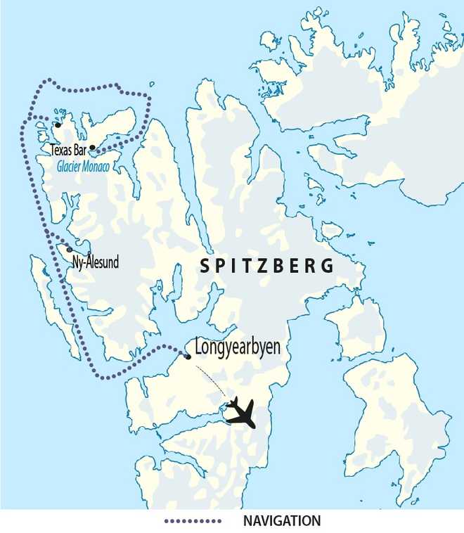 Carte Voyage Spitzberg - © 66 Nord Carte Voyage Spitzberg