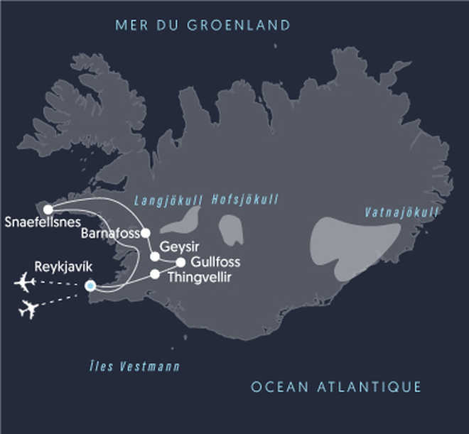 Itinéraire de l'Islande