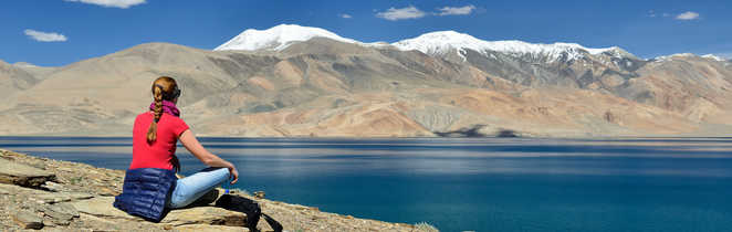 Pause au Lac Tso Moriri, Ladakh, Inde himalayenne