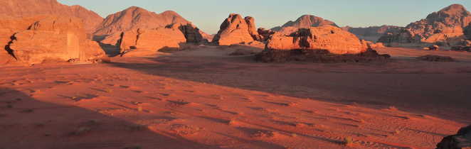 Paysage du désert du Wadi Rum en Jordanie