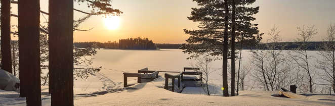 Paysage enneigée de Laponie finlandaise