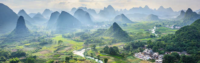 Rivière Li et montagnes de Guilin, Guangxi, Chine