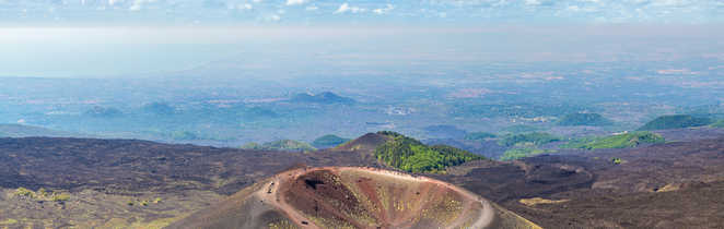 Vue du ciel du volcan Etna en Sicile