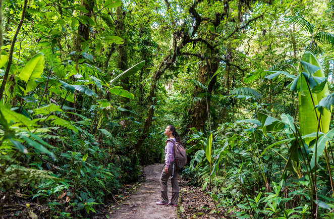 Femme dans la jungle du Costa Rica