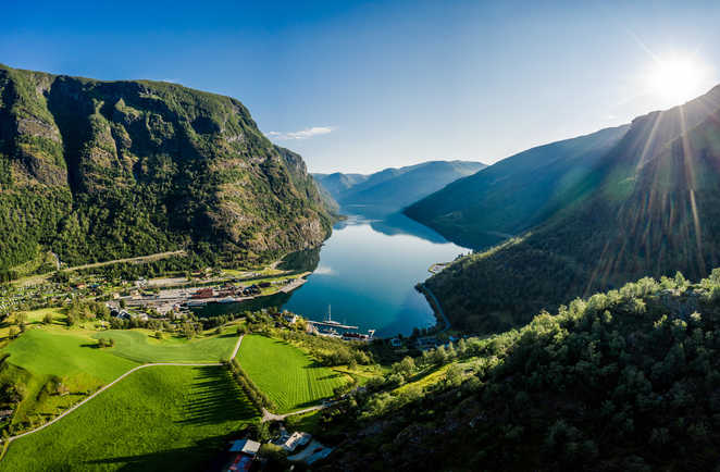 La ville de Flam d'Aurlandsfjord en Norvège