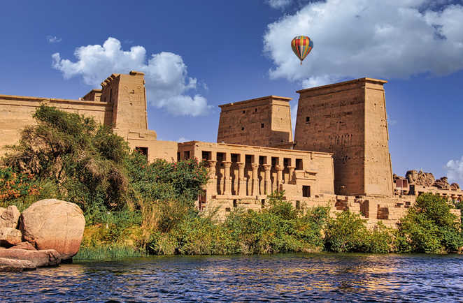 Le temple de Philæ sur les rives du Nil en Egypte