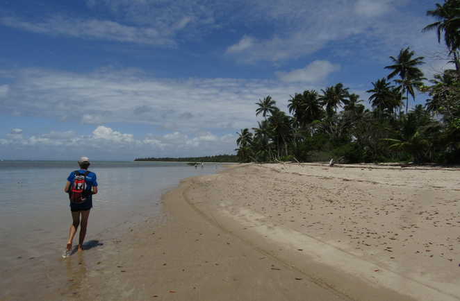 Voyageur sur l'île de Boipeba, Brésil