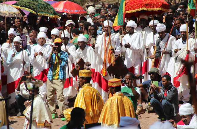 Procession pendant la fête de Timkat en Ethiopie