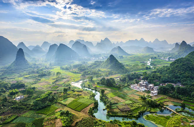 Rivière Li et montagnes de Guilin, Guangxi, Chine