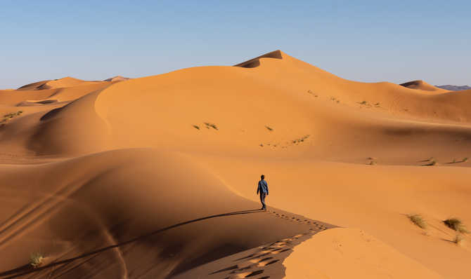 Voyage à pied : Merzouga, dunes orangées de l\'Erg Chebbi