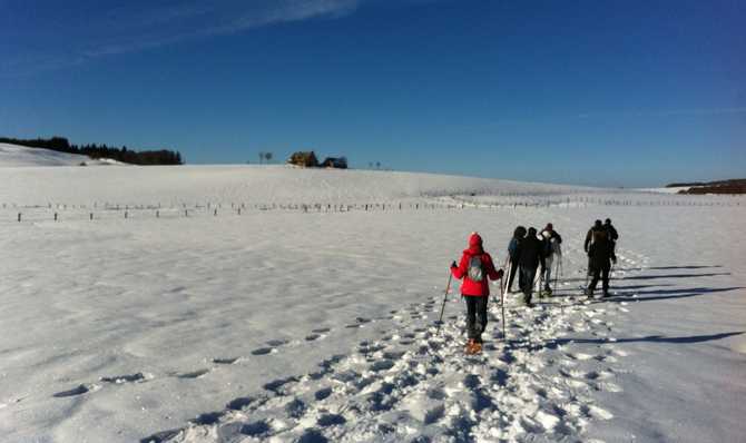 Voyage à la neige : Randonnée en raquettes sur l\'Aubrac