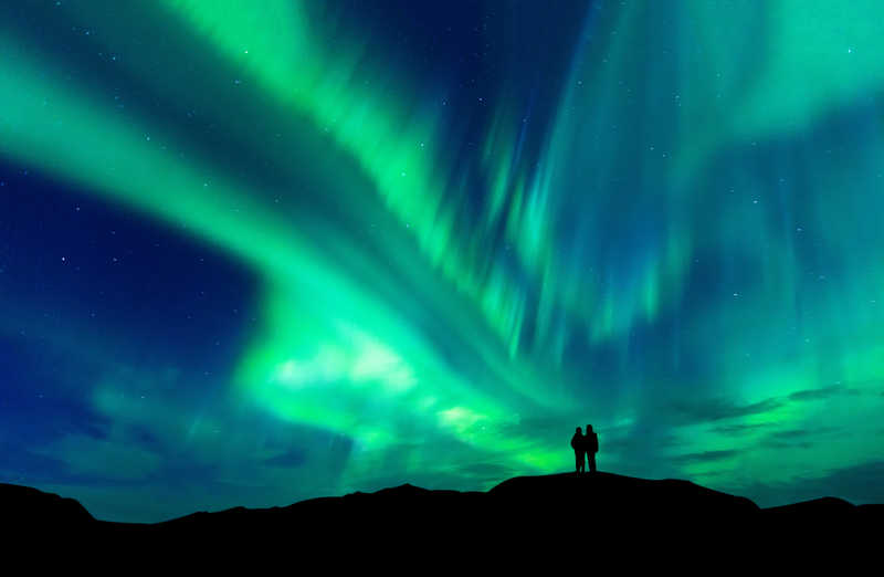 Sous les aurores boréales © Zto Basic Aurores boréales en Islande en automne