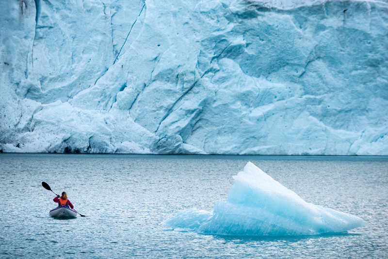 Kayak au glacier de Folgefonna, Norvège