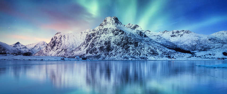 Aurores boréales en Norvège l'hiver