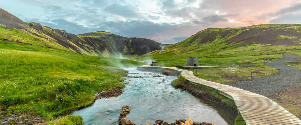 Sources chaudes de Reykjadalur en Islande